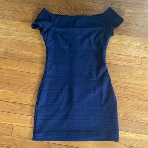 Guess off the shoulder navy dress size 2